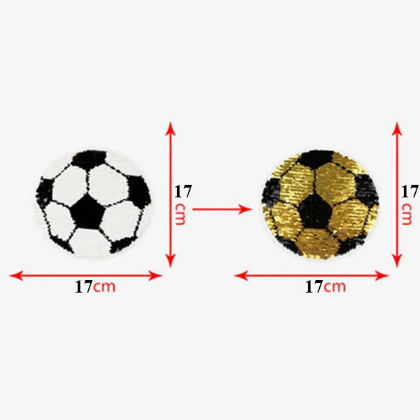 Футбольные блестки с обратимым изменением пришитые нашивки для одежды детская