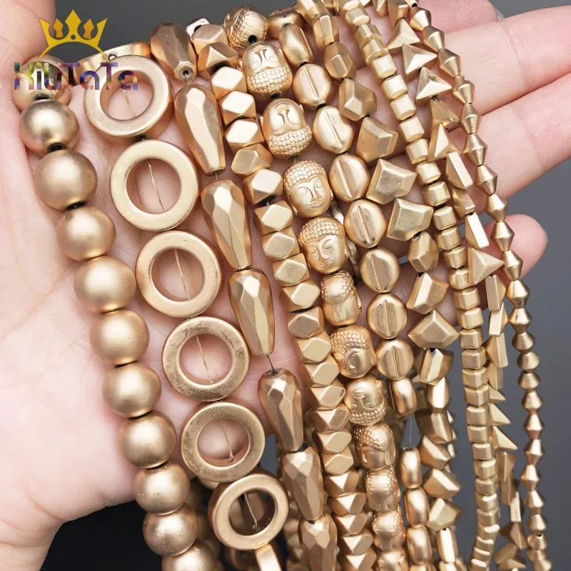 Бусины из натурального камня матового граненого Будды овальные гематитовые