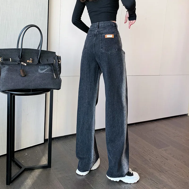 

NEW Woman Jeans High Waist Clothes Wide Leg Denim Clothing Blue Streetwear Vintage Quality Fashion Harajuku Straight Pants