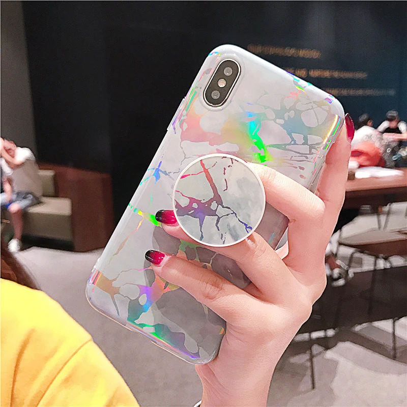 Лазерный чехол для телефона s для айфон XR XS Max X 6 6S 7 8 Plus, мягкий силиконовый чехол-подставка для айфон 11 Pro Max 7 8 Plus XR, чехол