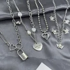 Ожерелье Kpop женское из нержавеющей стали в стиле Харадзюку, крыло чокер