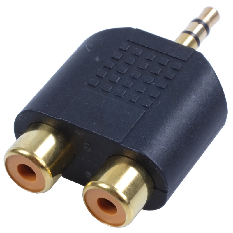 Новый 1/8 &quot3 5 мм Джек 2 адаптер RCA Y сплиттер стерео штекер 2x женский золотой мини |