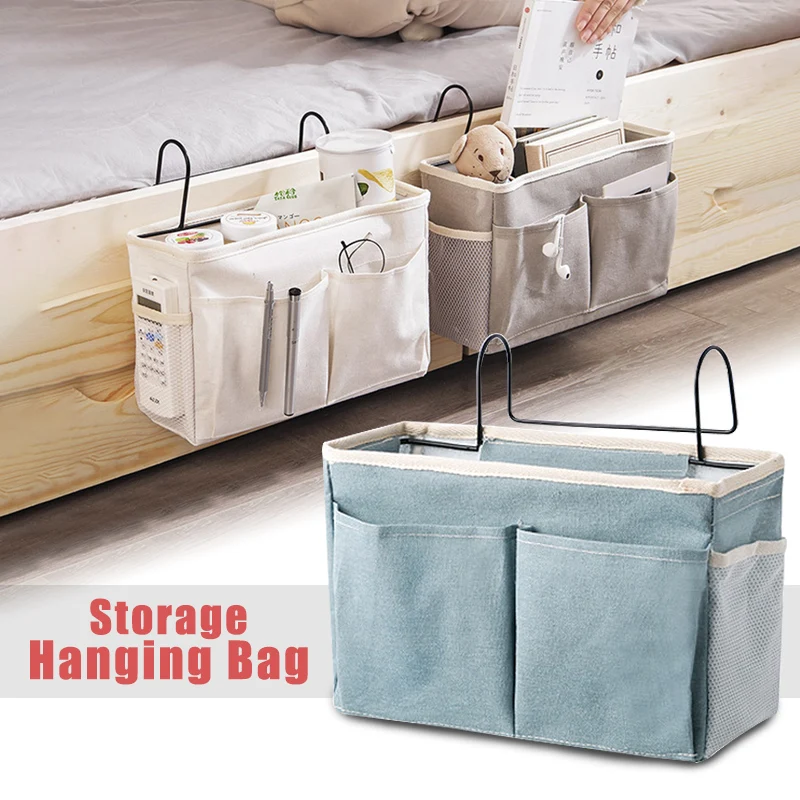 

Hanging Storage Bag Dorm Room Phone Book Magazine Bedside Storage Organizer Holder With Hook Bed Pocket