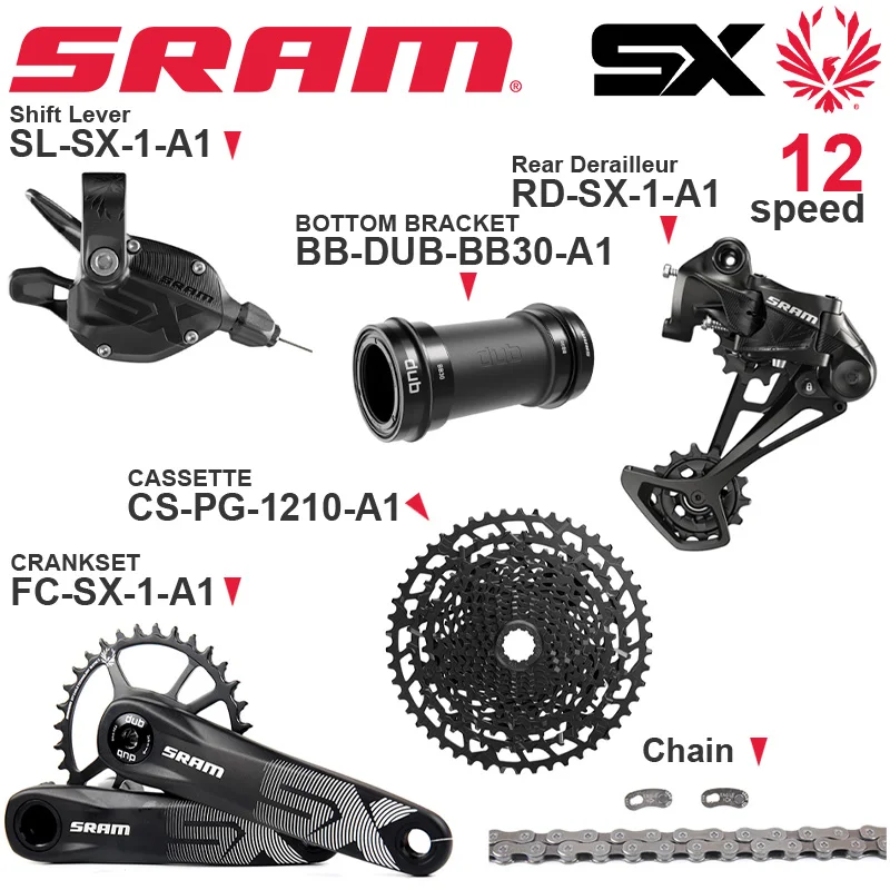 

SRAM SX Eagle 12v Groupset 12 Speed with shifter and rear derailleur cassette COG Chain crankset bottom bracket Original
