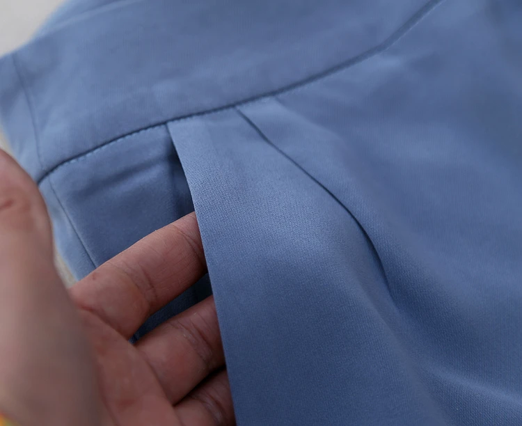 

High Quality Blue Color Women's Female Suits Shorts Sets BN073 Single Breasted European Fashion Ladies Office Wear Suits