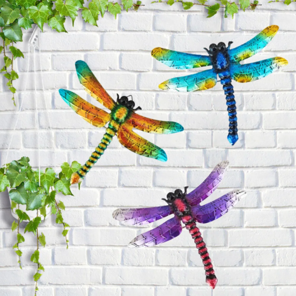 

High Quality Metal Dragonfly Wall Decor Outdoor Garden Fence Art Hanging Decorations For Living Room Bedroom