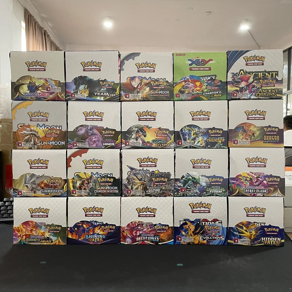 

324Pcs Pokemon Cards Booster Box TCG: Hidden Fates Evolutions Shinny Game Card Collection Toy Gift