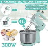 multifunctional 9 gear mixer electric food blender stainless steel automatic stirrer cream egg dough kneader bread maker 300w 4l