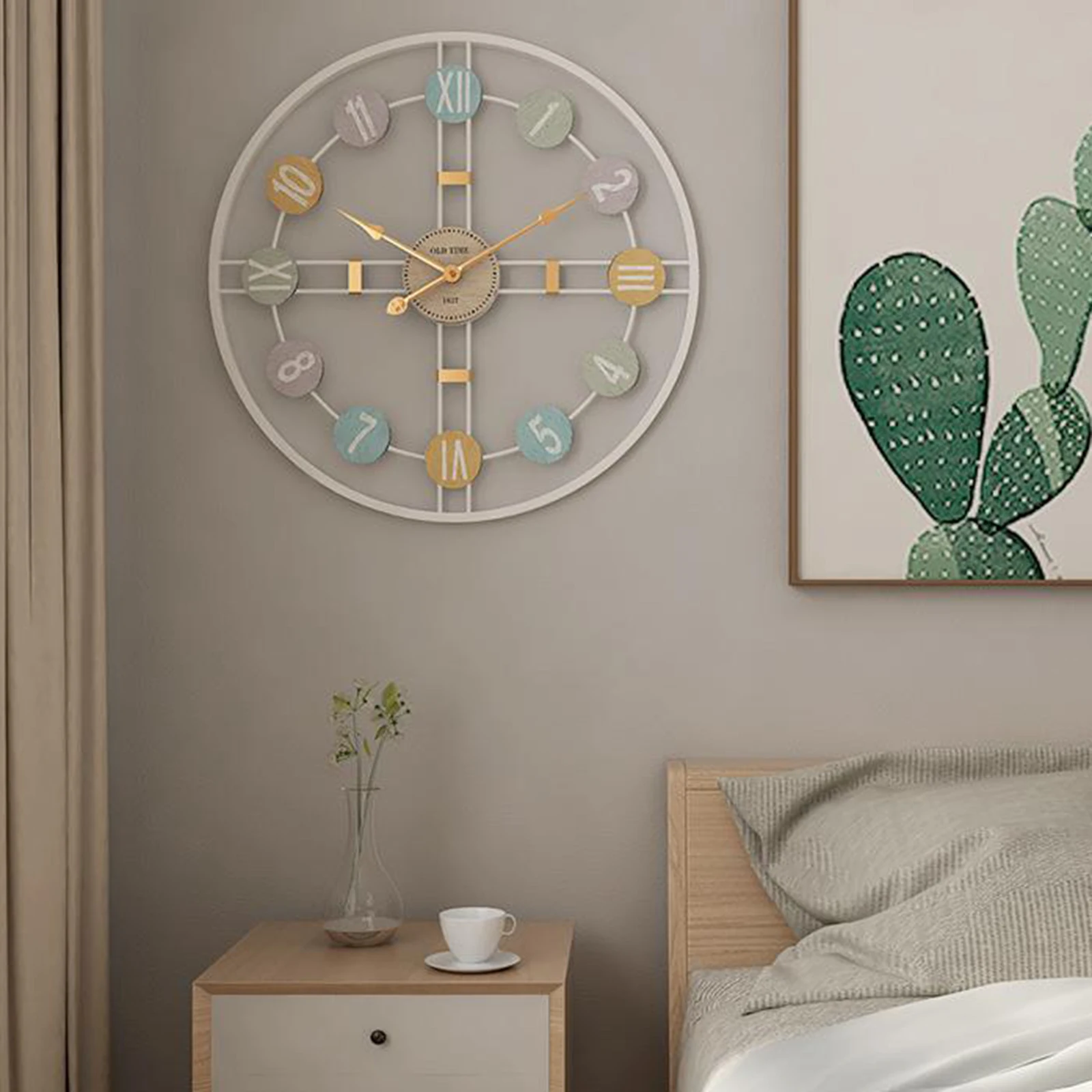 

Wall Clock Minimalism Iron Hanging Mute Clock Home Industrial Silent Wall