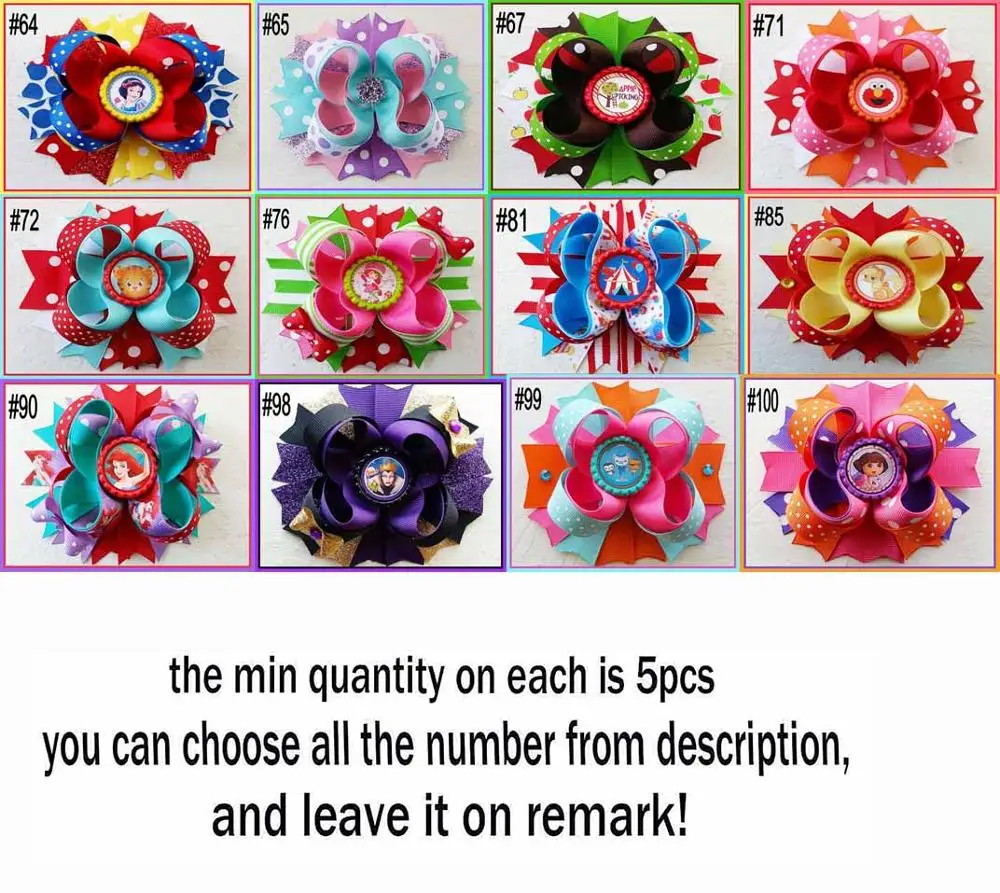 free shipping B group 65pcs 4.5" Inspired Boutique Layered Hair Bow birthday hair bows girl clips | Детская одежда и обувь