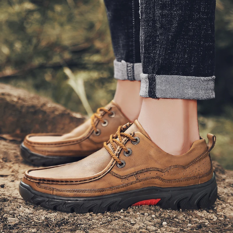 New High Quality Business Men's Shoes 100% Genuine Leather Casual Fashion Work Cow Loafers Plus Size 38-48 | Обувь