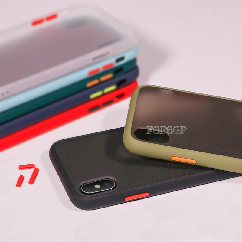 Двухцветный матовый чехол для samsung M30 M30S A10 A10S A7 A30S A30 A20 A40 A50 A70 цветная Кнопка PC+ Мягкий ТПУ чехол