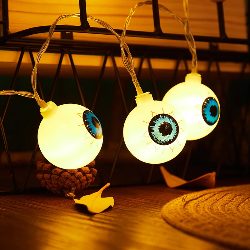 

Halloween Interior Decoration Eyeball Pattern String Lights LED Ghost Festival Funny Horror Lanterns Battery Box Lights String