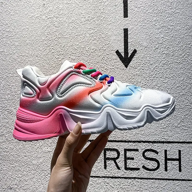 

Women Vulcanize Shoes Sneakers Ladies Fashion Bling Casual Shoes Summer Mesh Breathable Sneakers Femme Zapatillas Mujer 35-42