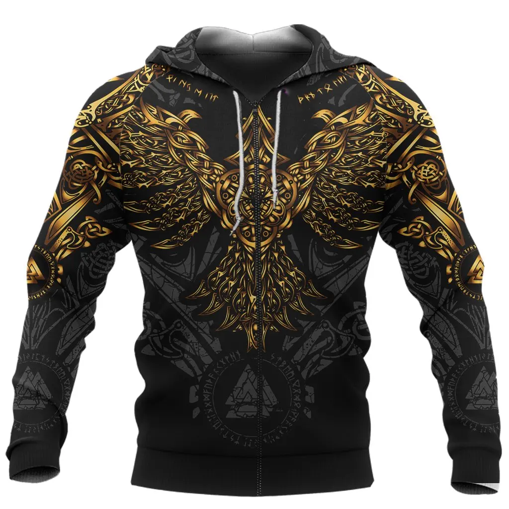

Beautiful Viking Huginn Gold Tattoo 3D Printed Unisex Deluxe Hoodie Sweatshirt Pullover Casual Tracksuit Sudadera Hombre