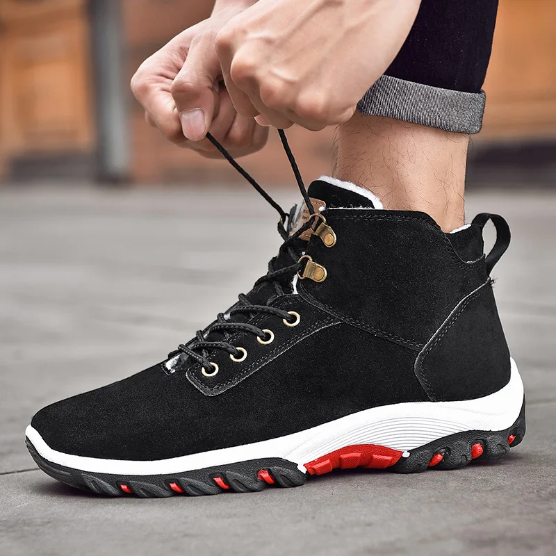 

Men Boots Men's Winter Shoes Fashion Snow Boots Shoes Plus Size Winter Sneakers Ankle Men Shoes Winter Boots Black Blue Footwear