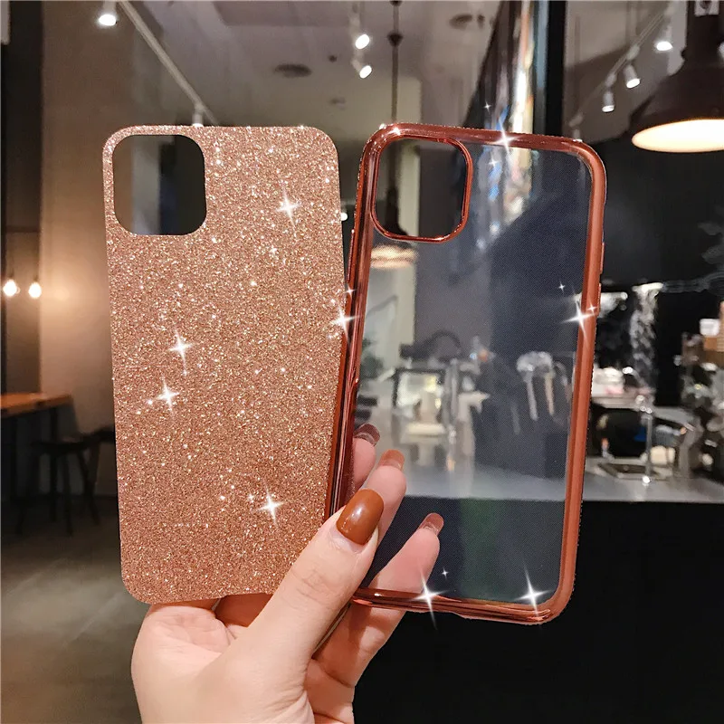 glitter diamond case for iphone 12 pro 11 x xs max xr 7 8 plus 6 6s se 2020 bling soft case with finger ring kickstand cover free global shipping