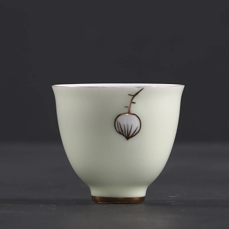 2 шт./лот 80 мл позолоченная чайная чашка керамическая фарфоровая маленькая чаша