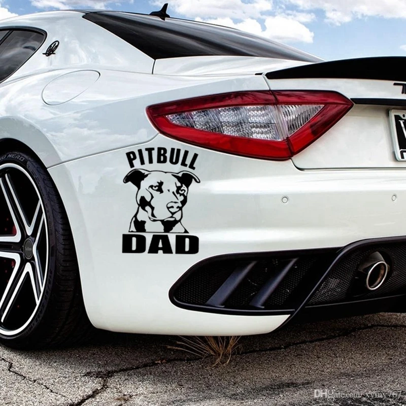 

CS31100# Die-cut Vinyl Decal PITBULL DAD Car Sticker Waterproof Auto Decors on Car Body Bumper Rear Window