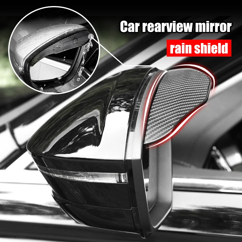 

2 Piece Carbon Fiber Car Mirror Rain Visor Guard Cover Auto Accessories Car Rearview Mirror Rain Shield Car Gadget