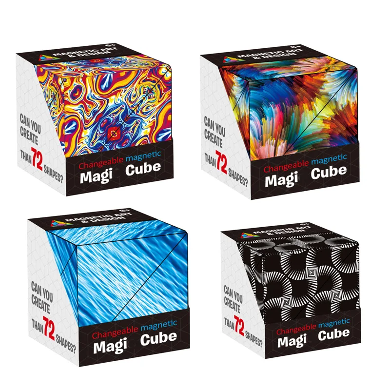 

New Variety Changeable Magic Magnetic Cube Anti Stress 3D Office Hand Flip Puzzle Stress Reliever Autism Collection Toys for Kid