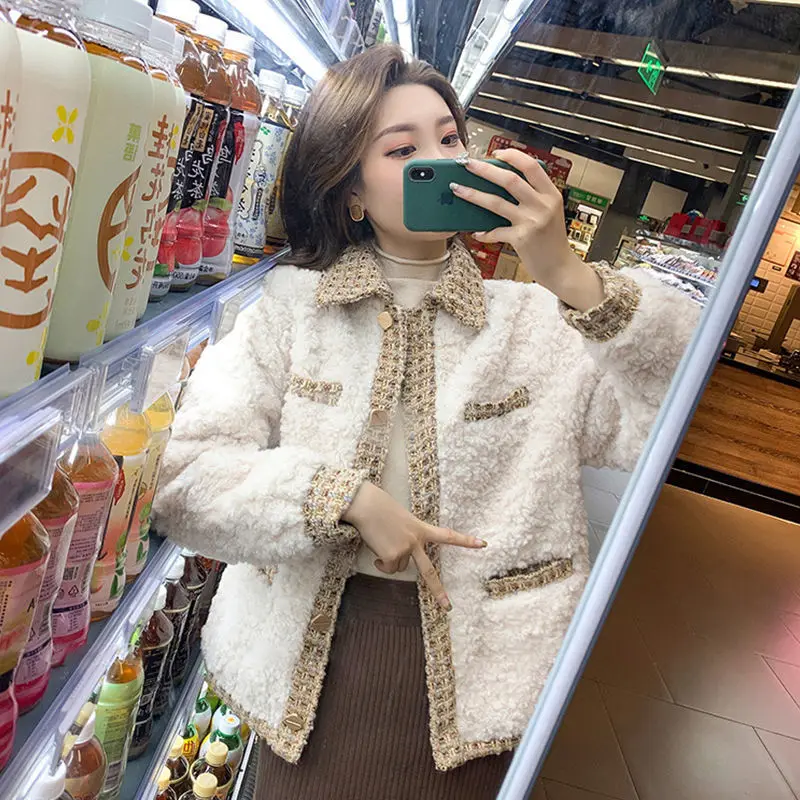 Модная верхняя одежда Меховая куртка Женская винтажная стеганая с длинным