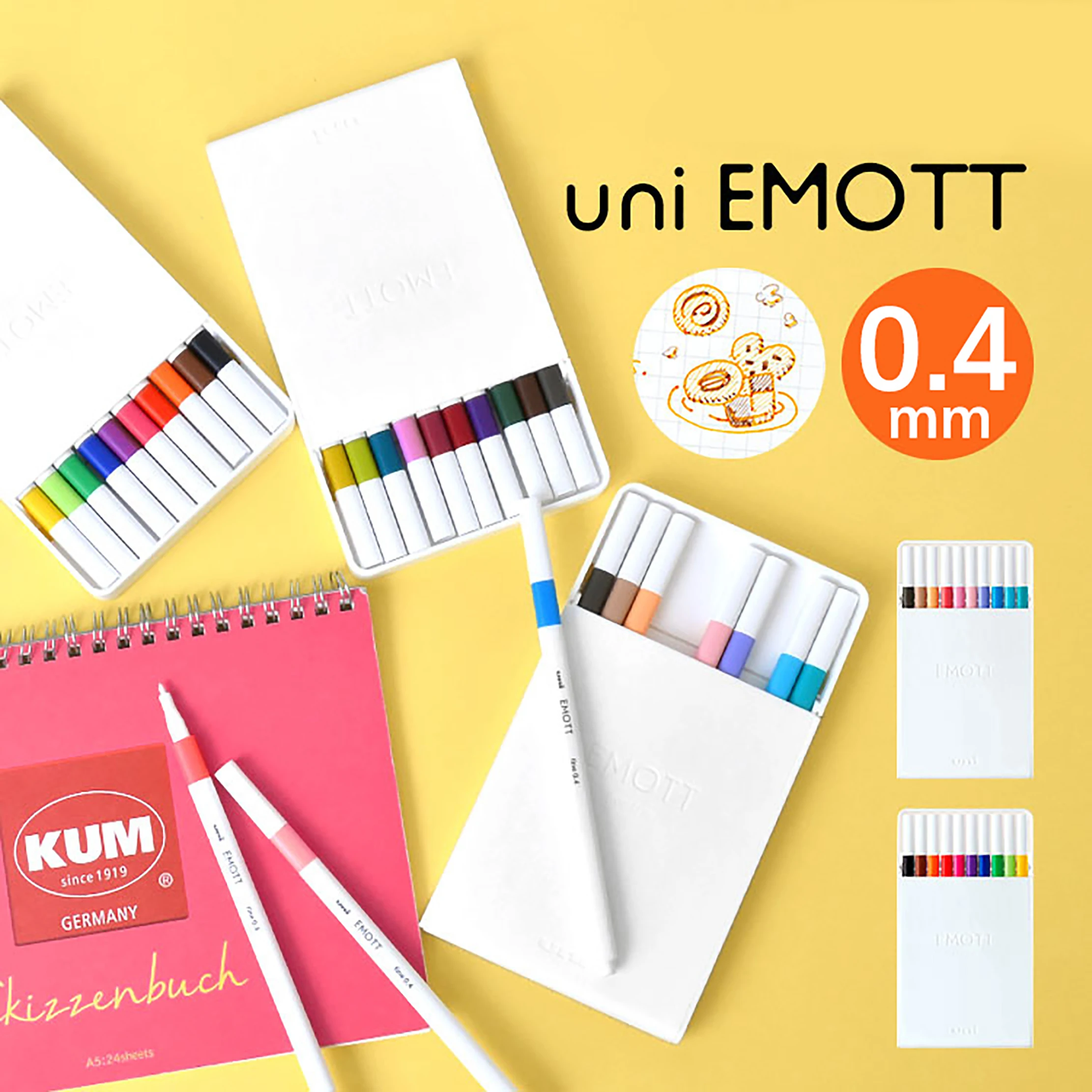 UNI EMOTT PEM SY водостойкая авторучка с цветными ручными записями Набор цветных