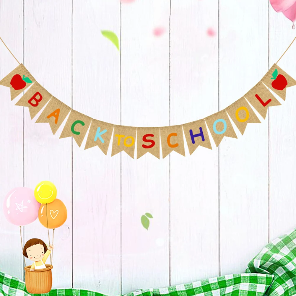 1PC Graduation Apple Patterns Bunting Ceremony Party Decor BACK TO SCHOOL Alphabet Printing Banners Creative | Дом и сад