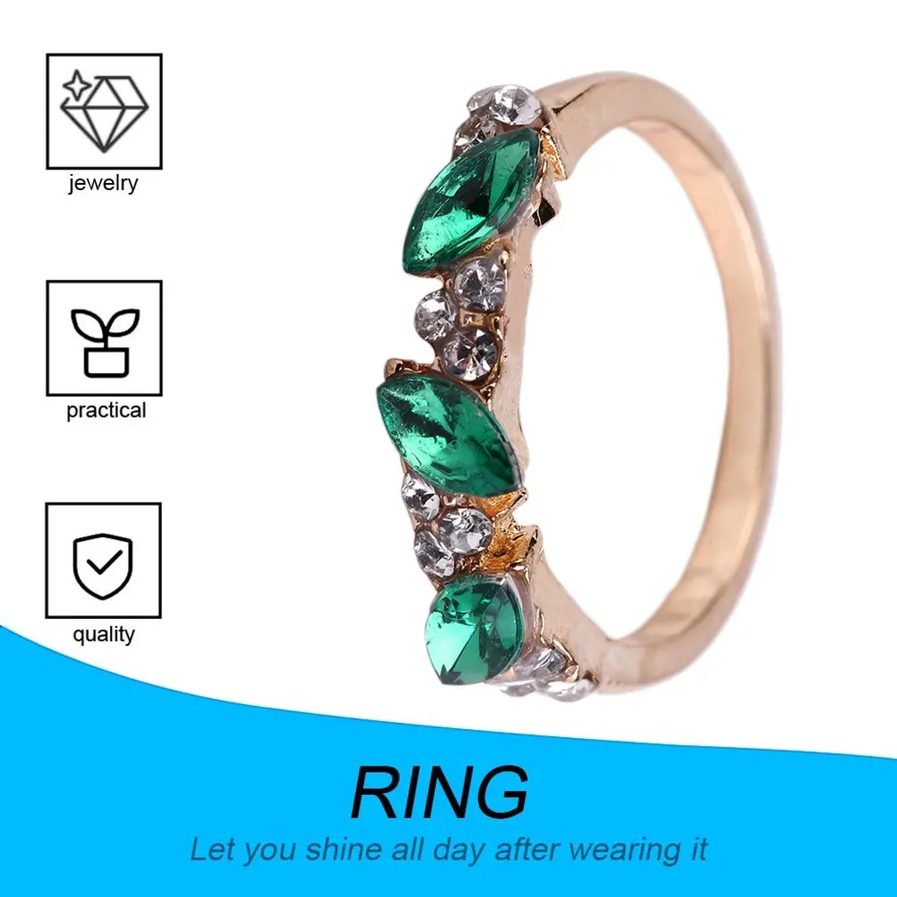 1 шт. винтажное ослепительное кольцо с синим кристаллом имитация изумруда стразы