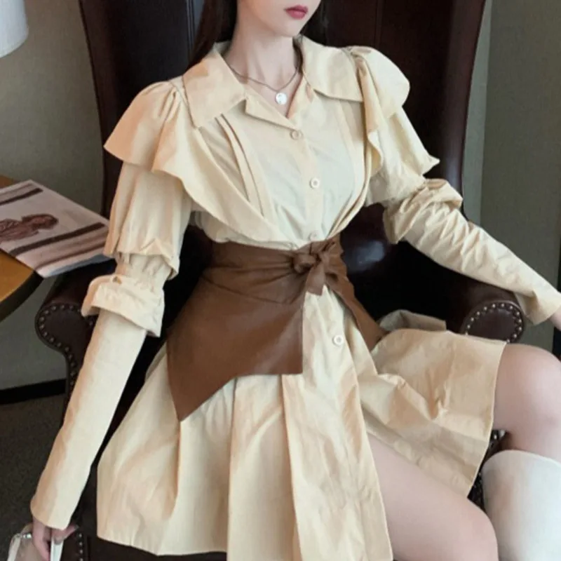 WKOUD EAM женский новый галстук-бабочка из искусственной кожи с широким поясом