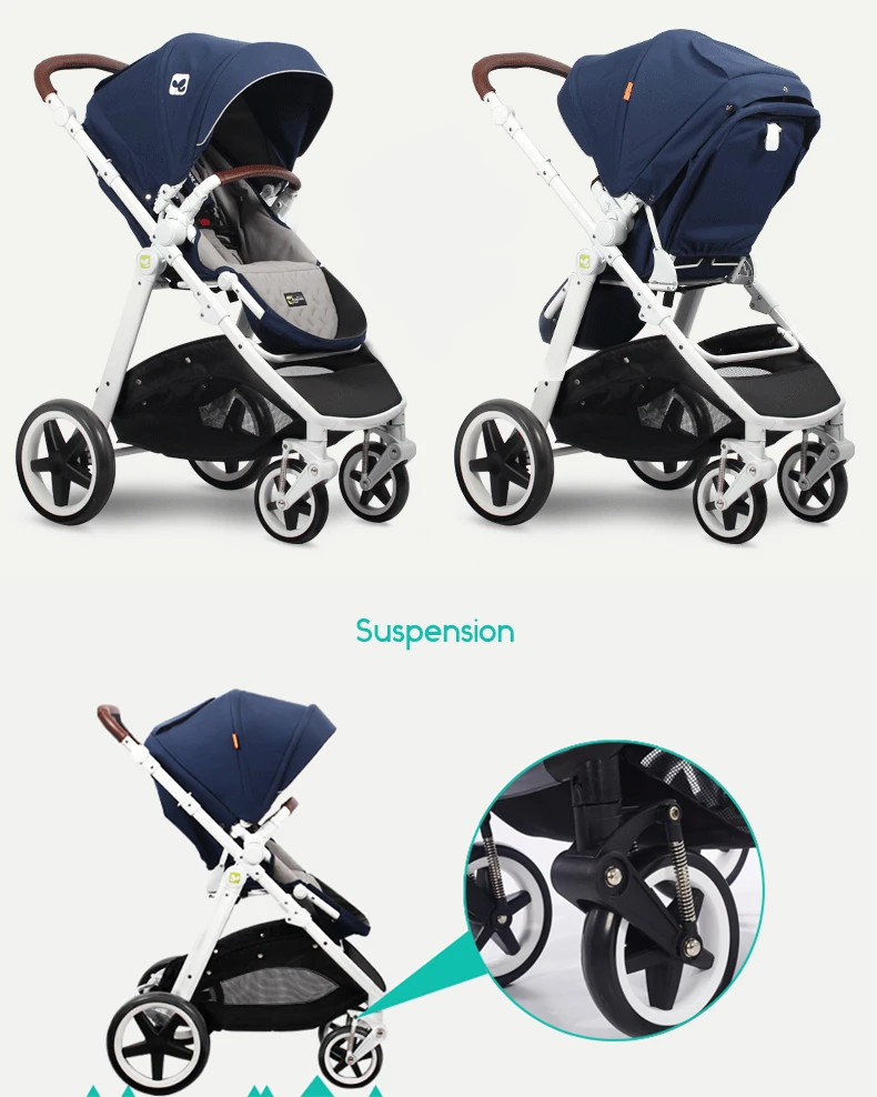 Coolbaby/детская коляска с высоким пейзажем в европейском стиле, двухнаправленная, Противоударная, портативная, детская коляска