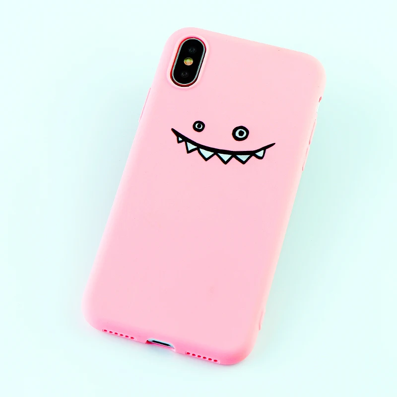 Модные телефонные Шкафы для iPhone X XS MAX XR 6s 7 8 11 Plus Pro Чехол Смайл лицо сердце Мягкий