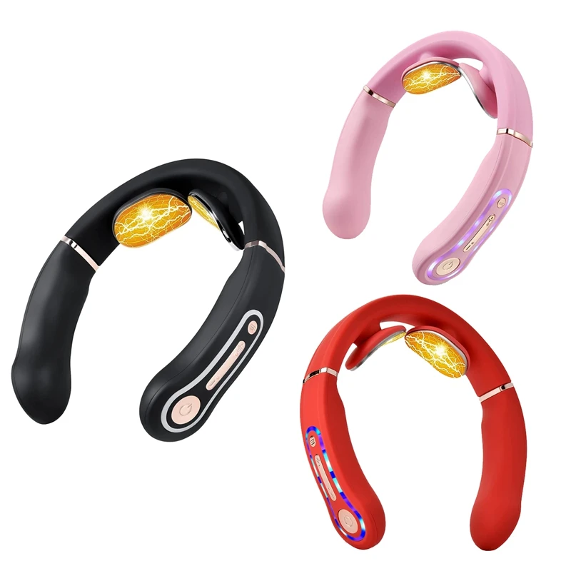 

Neck Massager,Intelligent Portable Electromagnetic Pulse Neck Massager With Cordless Heating Function
