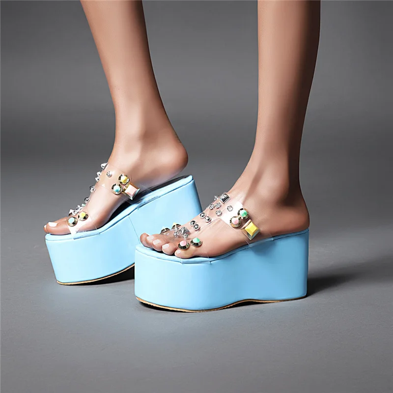 Женские сандалии шлепанцы на толстой платформе Летняя пляжная обувь Модные