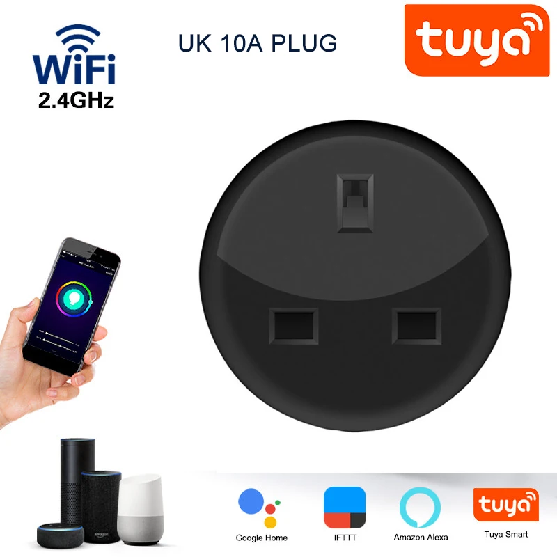 

Smart Life APP WiFi Smart Home Sockets 10A UK Plug Tuya Work With Alexa Google Home Assistant Smart-Home Automation Plug