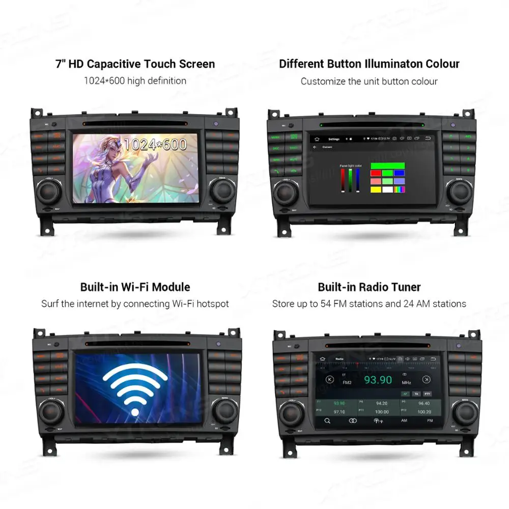 Автомобильный DVD-плеер мультимедийная система на Android 10 с 7 &quotэкраном GPS для Mercedes
