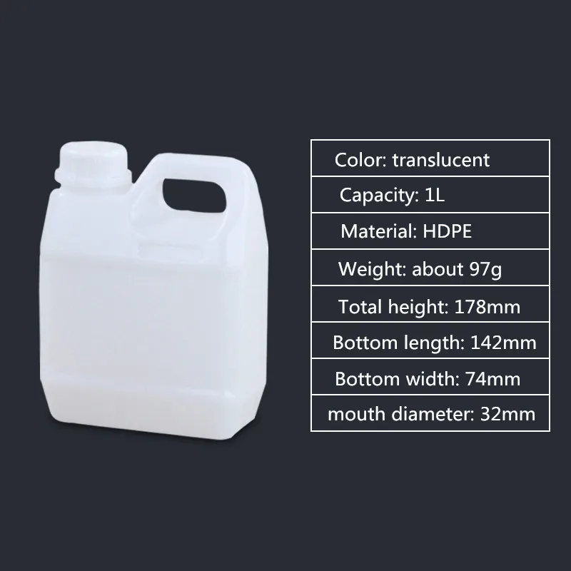 19-translucent 1000 мл HDPE пластиковая бутылка с завинчивающейся крышкой пустой контейнер для жидкости, шампуня, лосьона путешествия многоразовые бутылки горячая распродажа - Цвет: 19-translucent