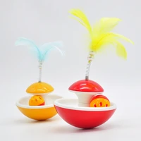 cat toy tumbler spring feather funny cat stick pet birthday gift bell rolling ball cat interactive sounding toy