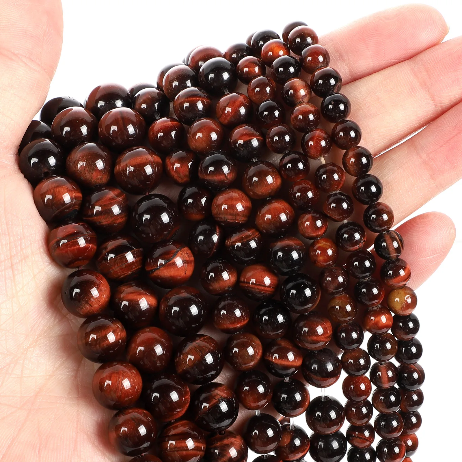

Red Tiger Eye Natural Stone Beads Round Loose Spacer Bead For Jewelry Making DIY Charm Bracelets Necklace Accessories 4-12MM