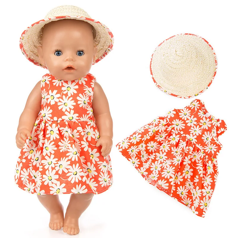 Аксессуары для кукол-новорожденных Baby New Born, 10 стилей для девочек и мальчиков в размере 18 дюймов (40-43 см) - юбочки, соломенные шляпки, подарок на день рождения.