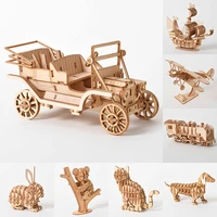 3d wooden puzzle model diy handmade mechanical toys for children adult model kit game assembly model ships train airplane animal