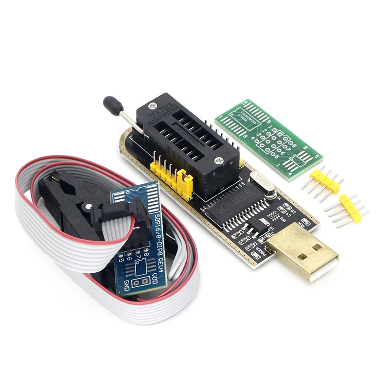 Модуль программатора USB CH341 24 25 серии EEPROM Flash BIOS + тестовый зажим SOIC8 SOP8 для набора