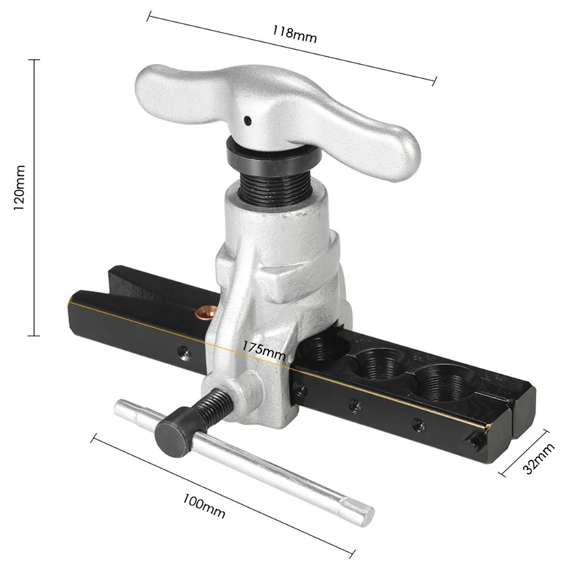 

Eccentric Flaring Tool Set Water Gas Brake Line Application Tubing inch 45 Degree Angle Eccentric Cone Type Flaring Tool