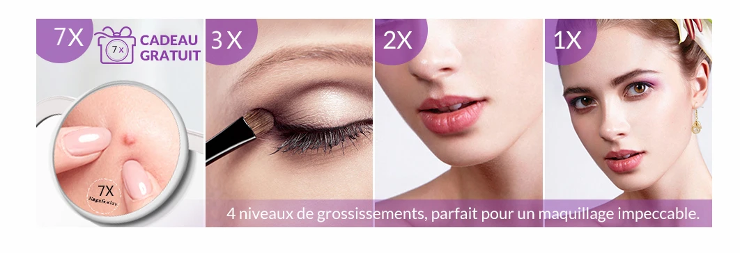 TOUCHBeauty зеркало для макияжа, 1X 2X 3X 7X увеличительное зеркало, косметическое зеркало с сенсорным выключателем, 34 светодиодный светильник трехкратное зеркало