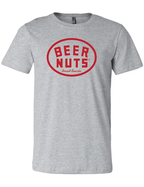 

Beer Nuts Snacks Gray T-Shirt O-Neck short sleeved T-shirt summer fashion loose funny tee shirt For Men