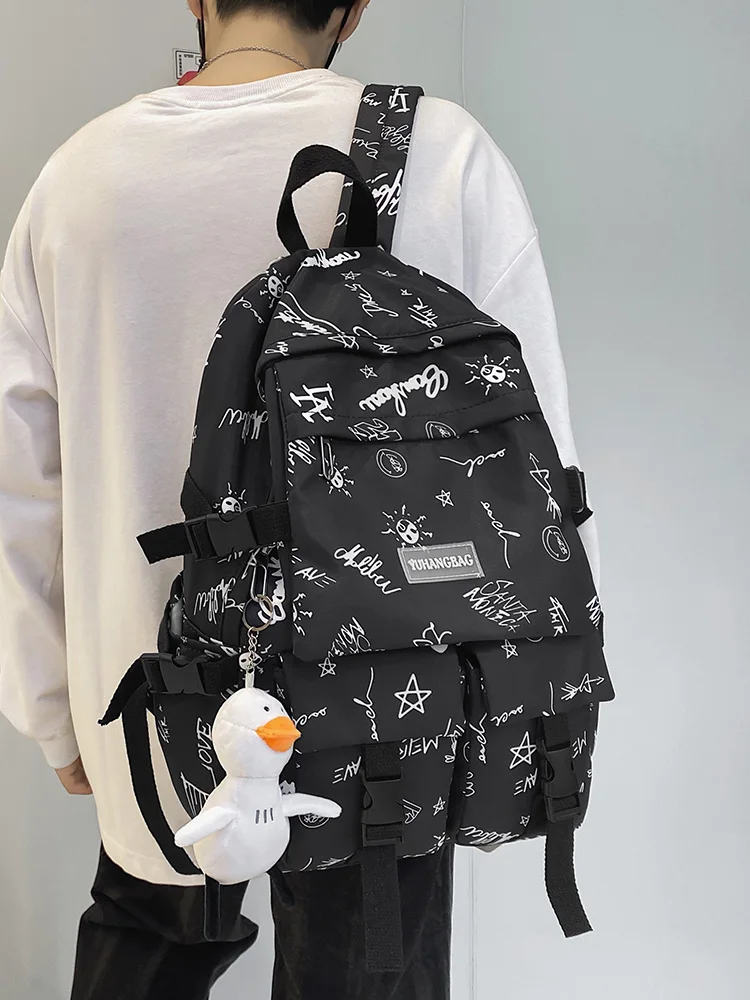 

Ladies Trendy Men Backpack Laptop Book Boy School Bag Female Nylon Fashion Women Backpacks Cool Student Male Bags College Travel