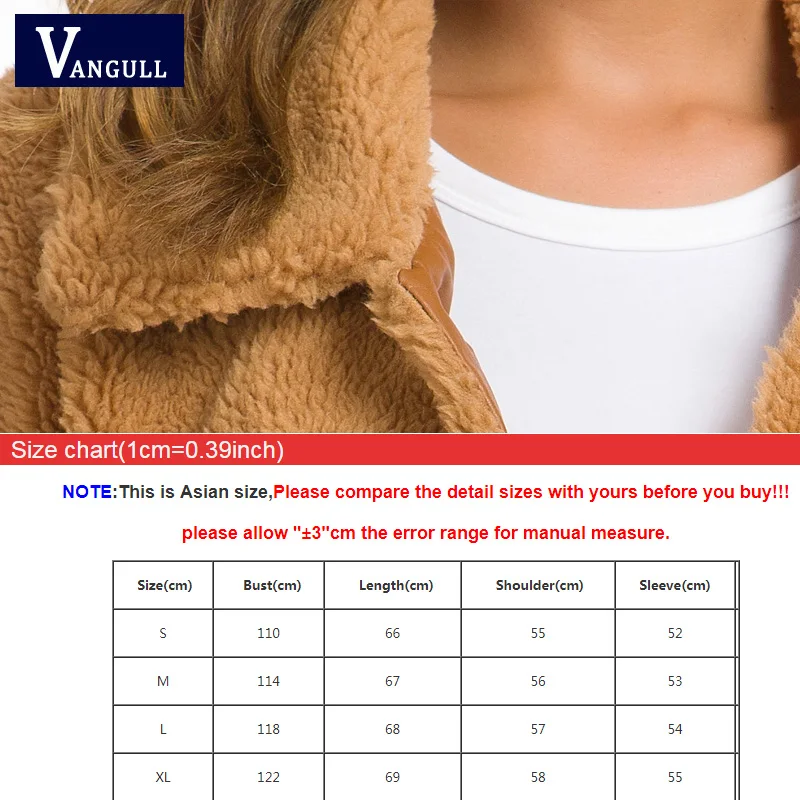 

Vangull New Women Winter Jacket Coat Faux Fur Bear Teddy Coat Thick Warm Fake Fleece Jacket Fluffy Jackets Overcoat Outwear 2020