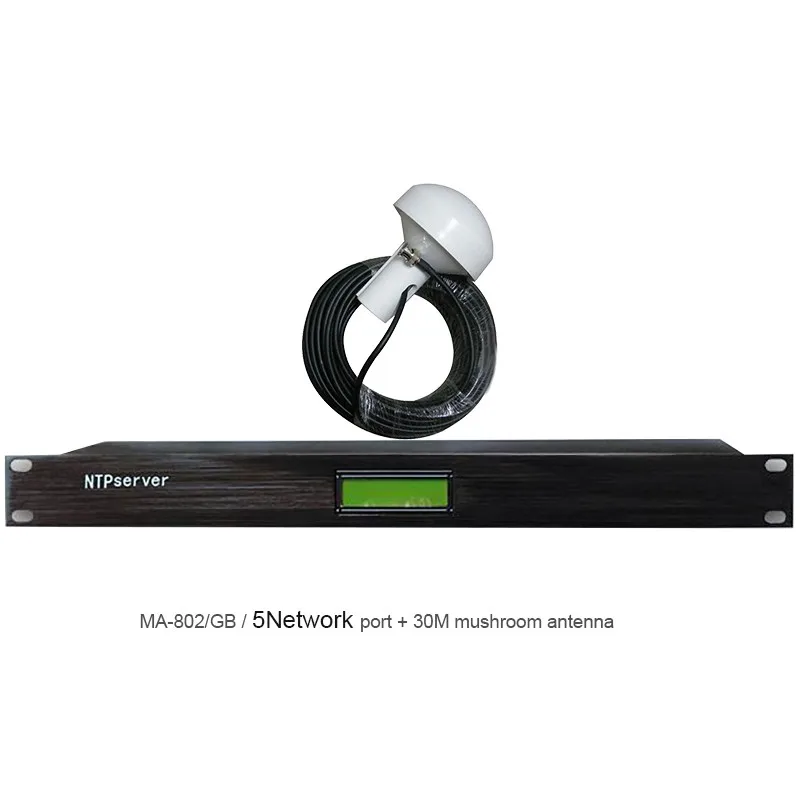 MA-802/GB NTP сервер сетевого времени с 1/2 /3/ 4/5/6/ 7/ 8 портами Ethernet 30M/98 4ft Marshroom антенный