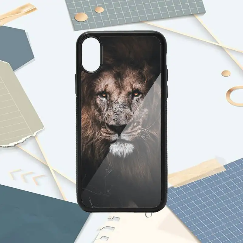 

Horror lion King of the forest Phone Case PC for iPhone 11 12 pro XS MAX 8 7 6 6S Plus X 5S SE 2020 XR