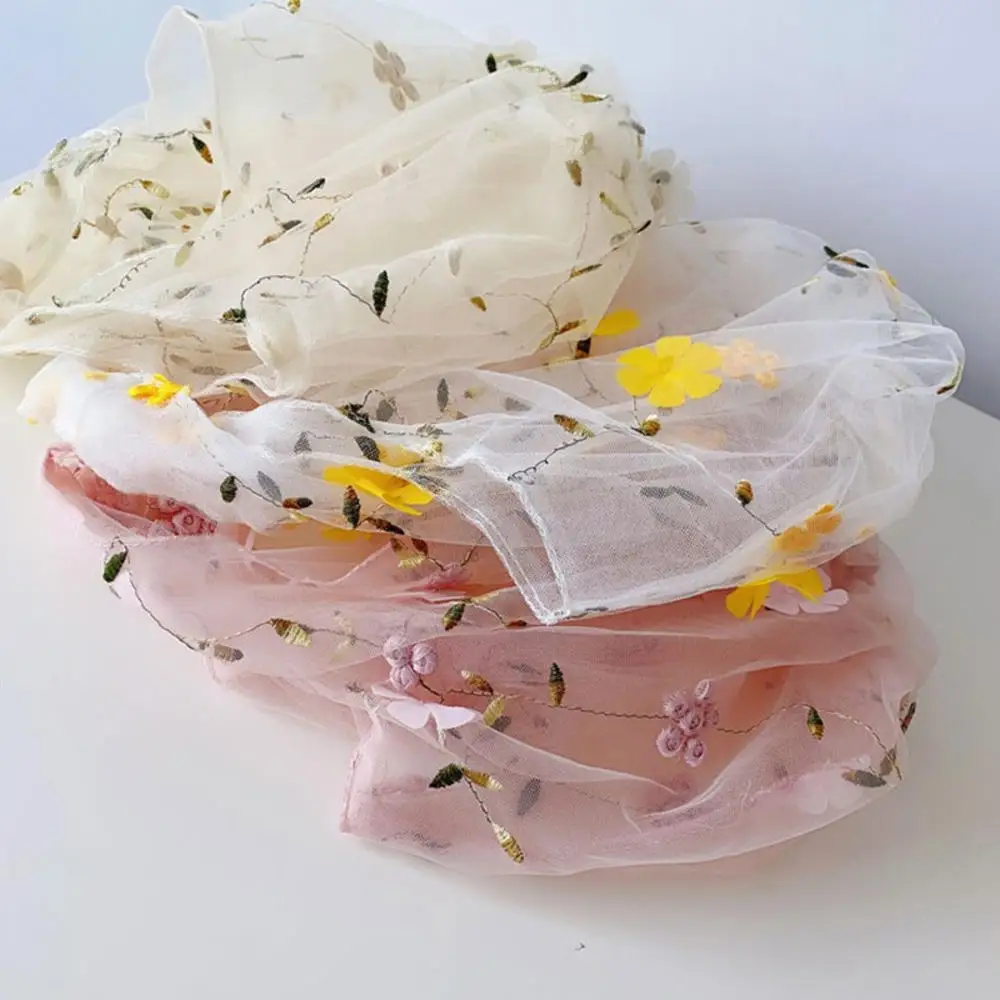 

Korea small transparent small tulle embroidery Ming Duo bag floral fairy flower fresh mesh protection convenient shopping bag